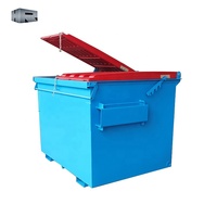 Nouvelle benne à déchets à chargement frontal avec canal pour chariot élévateur, 3 mètres cubes, en acier, écologique, pour déchets solides