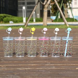Custom logo 450ml Boba <b>Reusable</b> Clear Plastic Coffee Mug Milk Tea Fruit Juice Transparent Plastic Tumbler <b>Cup</b> with Straw - Product Image 6
