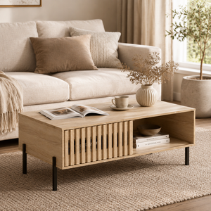 Table basse carrée moderne avec finition en marbre blanc et 4 tiroirs à fermeture douce - Product Image 4