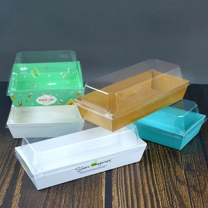 Disposable Transparent Square Cowhide Carton Take-Out <strong>Box</strong> for Cake Sushi Sandwich Dessert-Cake <strong>Surprise</strong> <strong>Box</strong> - Product Image 1