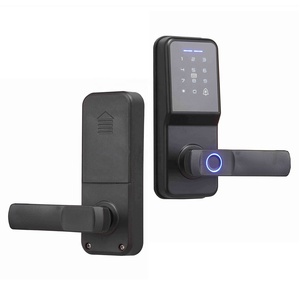 Serratura Intelligente WiFi con Sblocco Remoto, Chiusura Automatica, Impermeabile, per Porte in Legno Nero, con Impronta Digitale, Tastierino, Carta RFID, Scheda di Memoria, Tuya - Product Image 1