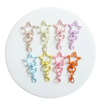 Mousqueton rotatif en alliage de zinc, étoile pentagonale 3D peinte et colorée, motif écrevisse, accessoires DIY écologiques, vente en gros