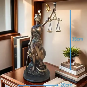 Statue personnalisée en résine de la déesse Thémis, sculpture de la justice équitable avec balance et épée, pour décoration de bureau d'<span class=keywords><strong>avocat</strong></span>, de <span class=keywords><strong>cabinet</strong></span> d'avocats ou d'étude juridique - Product Image 2