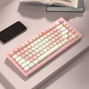 Xvx keycaps สีชมพูพุดดิ้งเชอร์รี่143คีย์ชุดปุ่มกดพีซีย้อมสีอังกฤษ-ระเหิดพอดีกับรูปแบบ ANSI แป้นพิมพ์กลไก - Product Image 1