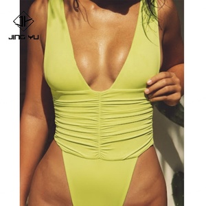 Fabricante de Trajes de Baño, Diseño OEM, Traje de Baño de Una Pieza Sexy con Escote Profundo en V para Mujer, 2024 - Product Image 1