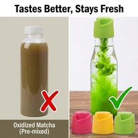 Bouchon de bouteille innovant pour thé matcha, 28 mm, ajustement universel, 100 % pur naturel, vert brillant, norme européenne, 0 % additifs, distribution de poudre