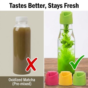 <b>28mm</b> Universal Fit 100% Pure Natural EU Standard Matcha Bottle Cap Innovative Nutrient Infusion Powder Dispensing BPA Free Food - Product Image 5