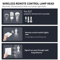 Support de lampe sans fil SIXWGH RF433 avec télécommande, E27, sans batterie, interrupteur cinétique auto-alimenté, kit, portée 30M, IP53, 10A, ampoule LED, maison