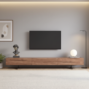 <span class=keywords><strong>Meuble</strong></span> <span class=keywords><strong>TV</strong></span> <span class=keywords><strong>suspendu</strong></span> minimaliste en bois écologique de luxe moderne avec plusieurs tiroirs, adapté aux salons et appartements - Product Image 1