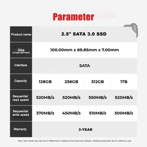 핫세일 2.5인치 SATA 3 SSD 정품 하드 드라이브 PC 컴퓨터용 128GB 256GB 512GB 1TB 내장형 솔리드 스테이트 드라이브 - Product Image 5