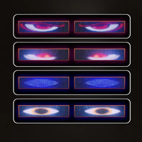 Lumières décoratives LED à pixels 2 en 1 pour camion et voiture, effet œil de démon, avec télécommande, défilement pour tableau de bord et pare-brise, 60/70/80 cm