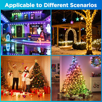 Guirnalda de Luces LED de Navidad con Cable Verde IP65, Luces Decorativas para Árbol, Valla y Jardín