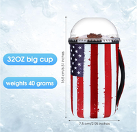 Manchon isotherme réutilisable en néoprène souple pour café glacé 32 oz avec poignée – Anti-transpiration pour boissons froides