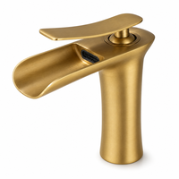 Mitigeur de lavabo commercial à haut arc, design créatif en forme de bambou, en laiton, monotrou, à poser, monocommande, écologique, sanitaire