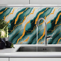 Papier peint auto-adhésif moderne pour cuisine et salle de bain, papier peint en PVC imperméable, durable, brillant, imitation marbre, autocollant pour mur