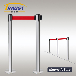 Traust Magnétique Queue Foule Ligne Contrôle Post Pole Stand Q manager Rétractable Ceinture Barrière Stanchion