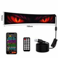 Écran LED souple flexible « Œil du Diable » – Autocollant LED intelligent pour voiture, étanche IP65, luminosité 1000 cd pour publicité automobile