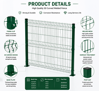 Personnalisé Extérieur Pvc Enduit Galvanisé Métal Soudé Grillage Clôture Paneles 3d V Pliage Clôture De Jardin Incurvée