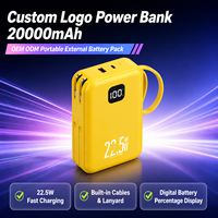 Batterie externe 20000 mAh à charge rapide 22,5 W avec affichage LED en temps réel, prend en charge 4 appareils simultanément, conforme aux normes aériennes OEM/ODM