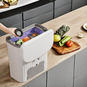 Contenedor de Almacenamiento de Cocina de Plástico de 9L, Montado en la Pared sin Perforaciones, con Diseño de Animales, Estilo Simple para el Hogar - Product Image 4