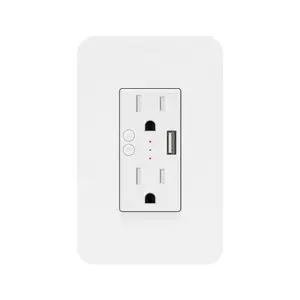 Nieuw Ontwerp 2 Way Dubbele Stopcontact Werkt Met Alexa Smart Wifi Socket Smart Wifi Socket Met Usb Oplader Poort