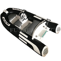 Yacht de sport de luxe 11 pieds 330 en PVC Hypalon noir, coque en fibre de verre RIB330 NEUF, léger, 1,2 mm, stable, moteur hors-bord simple, activités nautiques