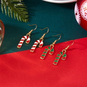 Boucles d'oreilles de Noël européennes et <span class=keywords><strong>américaines</strong></span>, bonhomme de neige, cloches, <span class=keywords><strong>béquilles</strong></span> de Noël, boucles d'oreilles pour cadeaux du Nouvel An - Product Image 2