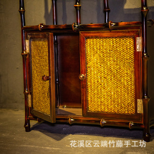 Bamboo Handmade Antique Display Shelf Ming Style Multi Layer Tea Set Storage Rack - Product Image 3