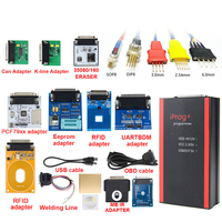 IPROG Pro V87 Kit Complet 11 Adaptateurs Programmeur de Clés ECU Iprog+Eeprom IMMO Radio Auto Réinitialisation Airbag Tableau de Bord PK DIGIPROG 3 Carprog
