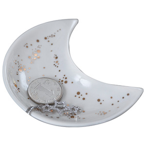 Nordic Creative Personalized Household Moon Decorative Rack Jewelry Pottery Enamel Ceramic Fruit Small Sauce