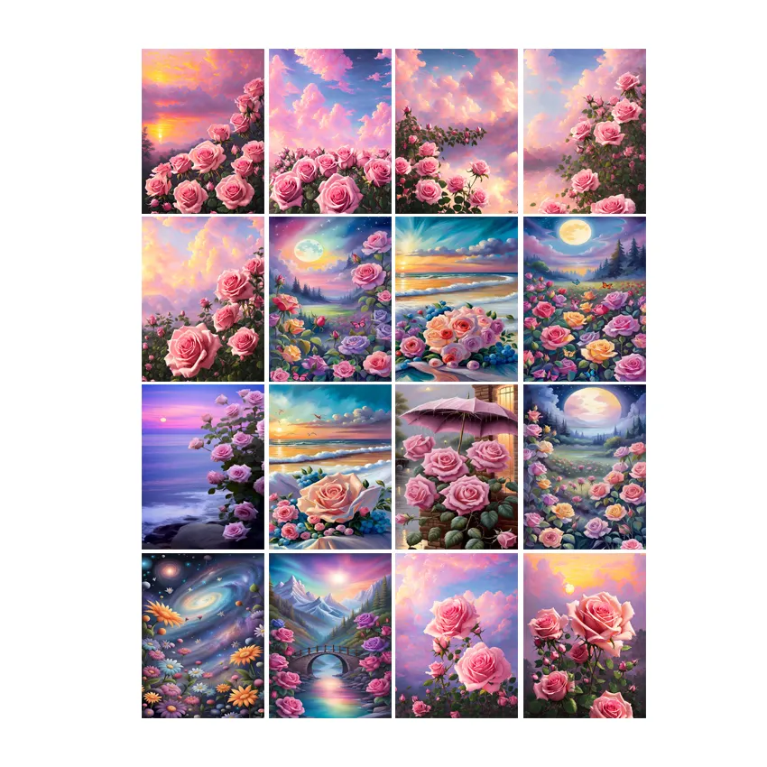 Bloem Landschap Diamant Painting Rozen Tuin Strass Mozaïek Borduurwerk Diamant Painting Kits Bloem Ambachten Huis Decor Cadeau