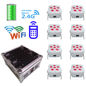 Foco LED Par de 6x18w RGBWAUV con Control Remoto Wifi, Inalámbrico, Funciona con Batería, Iluminación LED con Estuche de Carga - Product Image 6
