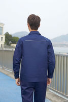 Ensemble de vêtements de travail pour hommes, veste et pantalon à manches longues, bleu marine, pour usage en atelier industriel