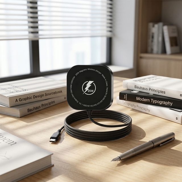 Trending Products 2026 New Arrivals Portable 25w Fast Charging Pad Qi Magnetic Wireless Charger Desktop Stand