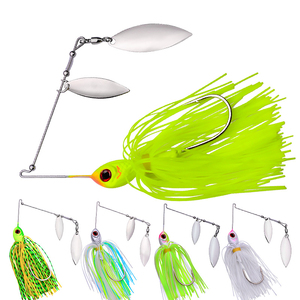 Spinnerbait coulant à haute attraction 17g/21g appât dur multifonction avec paillettes clignotantes et jupe de calmar en silicone idéal pour la basse - Product Image 1