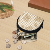 Porte-monnaie minimaliste personnalisé pour femme, motif Ohia Lehua, imprimé à la demande, style hawaïen, mini sac de rangement pour pièces de monnaie