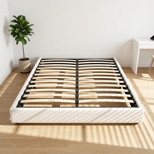 Willsoon - Cama Otomana de Lujo en Color Blanco y Rosa, con Base de Plataforma Moderna, Tapizada en Terciopelo, con Cabecera, para Dormitorio - Product Image 3