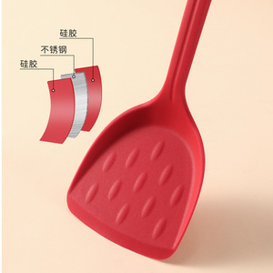 Spatule en silicone avec noyau en acier inoxydable, résistante à la chaleur, pour poêles antiadhésives, outil de cuisine - Product Image 1