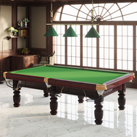 Petite table de billard de 9 pieds de qualité supérieure avec dessus en marbre Table de billard d'intérieur chinoise noire à huit boules