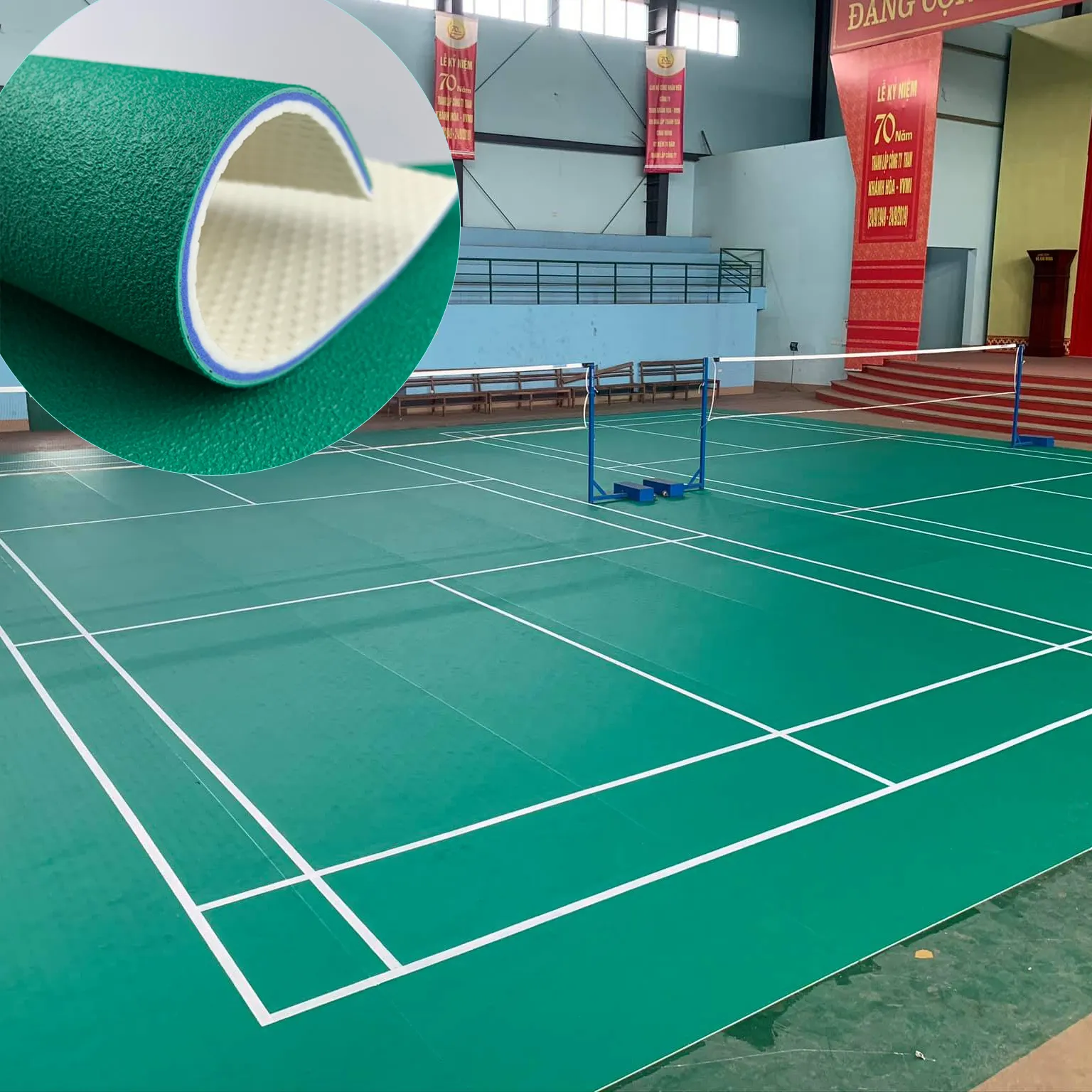 Indoor Badminton Court Mat für BWF-zugelassener PVC-Sport boden Hochwertiger PVC-Boden****^^^^ https://www.siboasi.com