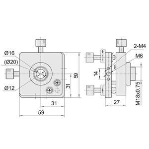 Offre Spéciale 16 Diamètre de chargement Montage de lentille de réglage quadridimensionnel Translation d'inclinaison bidimensionnelle-Premium Optics Instruments - Product Image 2