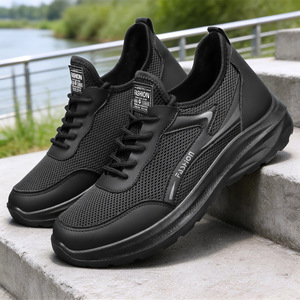 Chaussures de course respirantes en mesh pour homme, semelle intermédiaire EVA amortissante, antidérapantes, pour le printemps, l'automne et l'hiver, style chaussures de marche - Product Image 3