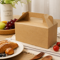 Caja de Papel Kraft Personalizable para Pollo Frito con Asa, Venta al por Mayor, la Más Vendida, Calidad Superior, Desechable y Ecológica para Llevar