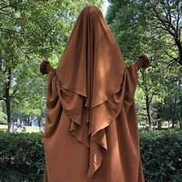 Ensemble Arabe Musulman Fantaisie Malaisie Voiles pour Hijab Dames Niqab Islamique Dubai Style Design Khimar Set Complet