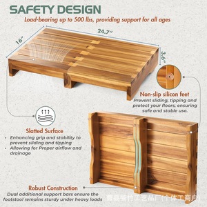 Wooden <b>Step</b> <b>Stool</b> Natural Wood Color Minimalist Style Bathroom Safety Equipment - Product Image 5