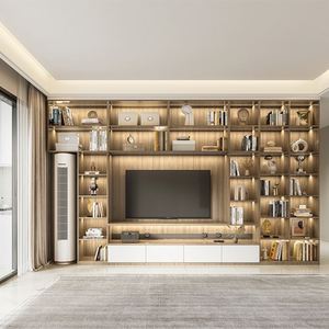 Meuble TV suspendu moderne de luxe, unité de divertissement murale, design pour salon - Product Image 1