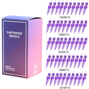 Boîte <span class=keywords><strong>de</strong></span> 50 cartouches <span class=keywords><strong>de</strong></span> <span class=keywords><strong>tatouage</strong></span> jetables professionnelles <span class=keywords><strong>de</strong></span> tailles variées (3RS+5RS+7RS+9RS+11RS) – Aiguilles <span class=keywords><strong>de</strong></span> maquillage pour stylo <span class=keywords><strong>de</strong></span> machine à tatouer - Product Image 1