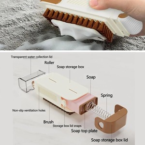 Boîte à Savon Portable Créative 2-en-1 pour la Maison, Dortoir, Hôtel, Salle de Bain, avec Drain et Brosse à Vêtements - Product Image 3