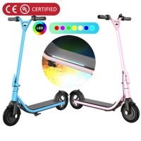 Nouveau design 2026 Trottinette électrique pliable pour enfants 200W avec moteur sans balais étanche IP54, bande lumineuse LED, populaire pour les jeunes en extérieur