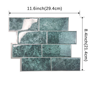 Peel and <strong>Stick</strong> Backsplash Green Subway Tiles 3D Self-Adhesive Kitchen Backsplash Tiles <strong>Stick</strong> <strong>on</strong> Tiles <strong>Brick</strong> 294*214mm - Product Image 3